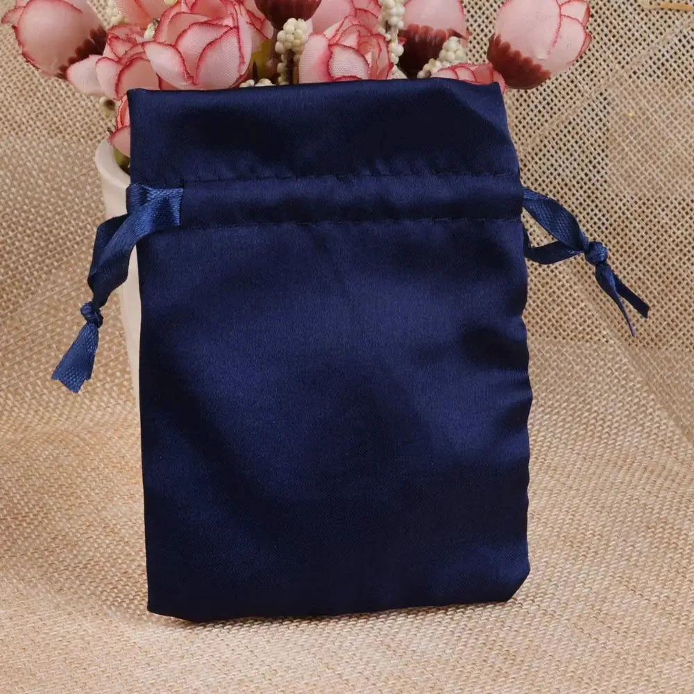 10/25/50pcs/lot Silk Jewelry Gift Bag Satin Drawstring Pouch For Wedding Party Candy Bag Luxury Jewelry Packing Organzabag Store Store