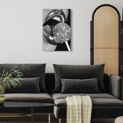 1Pc Framed Canvas Poster | Glitter Glam Wall Art | Sparkling Aesthetic Canvas Painting, Ready-to-Hang | Ideal Gift Iron Art Crafts Factory Store