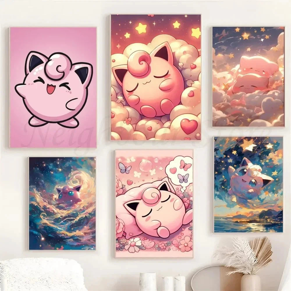 1pc Anime J-Jigglypuff Poster Poster Art Print Bar Living Room Furniture Decor Shop1103660302 Store
