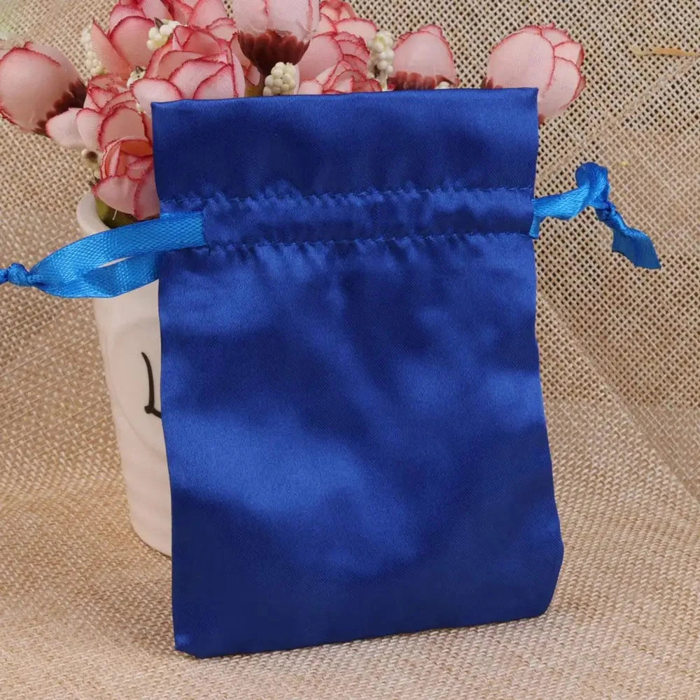 10/25/50pcs/lot Silk Jewelry Gift Bag Satin Drawstring Pouch For Wedding Party Candy Bag Luxury Jewelry Packing Organzabag Store Store