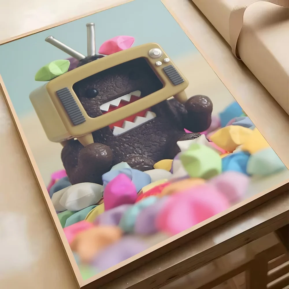 Cute Domo-Kun Classic Movie Poster HD Art Sticky Wall Waterproof Home Living Room Bedroom Bar Aesthetic Decoration YSQ Gift 02 Store