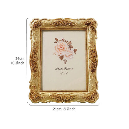 1PC, European-style rectangular golden rose relief decorative photo frame Shop1103855948 Store