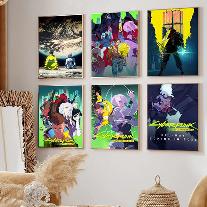 Anime C-Cyberpunk E-Edgerunners Poster Self Adhesive Painting Living Room Office Decoration Bedroom Home Wall Sticker Prints Shop1104823198 Store