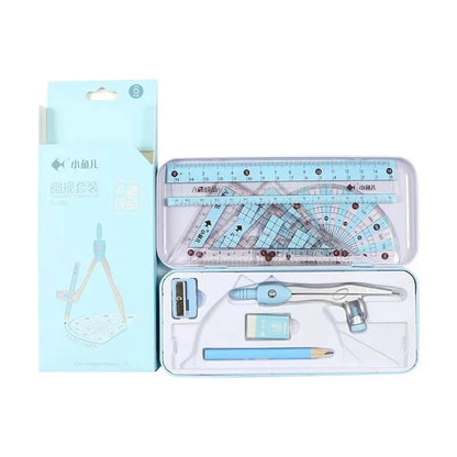 8Pcs/set Pencil Rubber Pencil Sharpener Ruler Set Student Stationery Geometric Mathematics Drawing Tools School Supplies Shop1104007265 Store