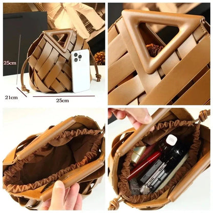 Trendy Vegan Leather Woven Tote Bag for Women Top Handle Purses and Handbags Fashionable Crossbody Shoulder Bag Tote Purses 2025 TIGZUOROIIS Evening Bag Store