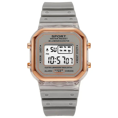 Fashion Brand Student Transparent Electronic Watch Candy Multicolor LED Ladies Sports Waterproof Wirstwatch Clock Gift relógio zkceenier Official Store