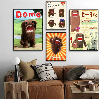 Cute Domo-Kun Classic Movie Poster HD Art Sticky Wall Waterproof Home Living Room Bedroom Bar Aesthetic Decoration YSQ Gift 02 Store