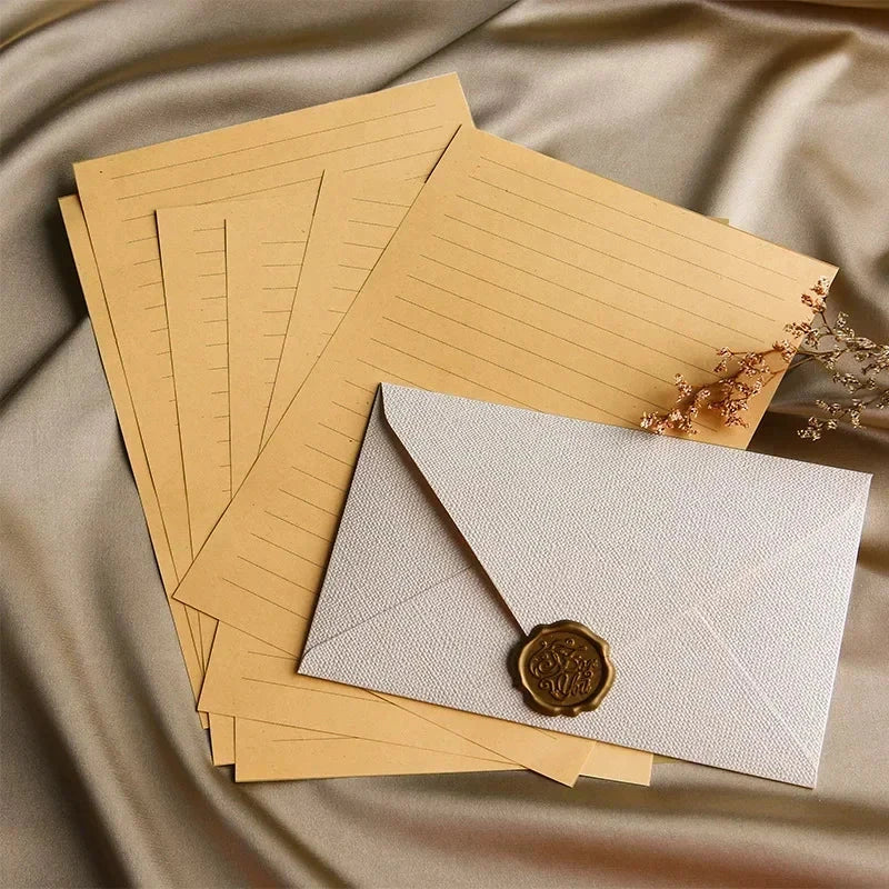 5/10pcs Vintage Linen Envelopes DIY Postcard Wedding Invitation Card Cover Gift Wrap Envelopes Korean Stationery Office Supplies Hotluck Stationery Store