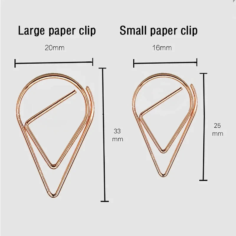 30/50pcs Paper Clip Mini Heart Gold Rose Gold Color Clip Bookmark Binder Office Accessories Paper Binder Clips Patchwork Clip Xianxin Stationery Store