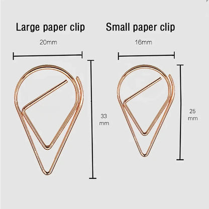 30/50pcs Paper Clip Mini Heart Gold Rose Gold Color Clip Bookmark Binder Office Accessories Paper Binder Clips Patchwork Clip Xianxin Stationery Store