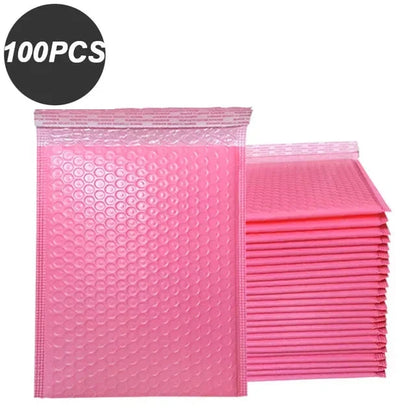 100Pcs Bubble Envelope Self Seal Pink Shipping Packaging Packing Bag Small Business Supplies Mailer Delivery Package Bags Office JF Office Supplies Store