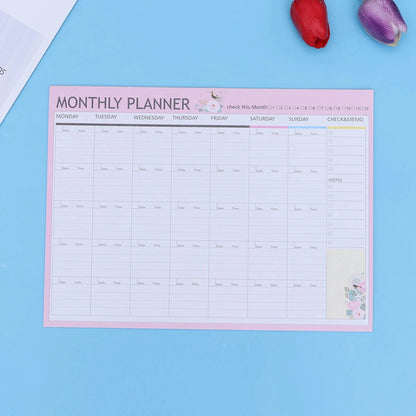 12 Months Monthly Planner Schedule Notebook Agenda Desk Calendar With Animal Flower Pattern Weekly Plan Memo Pad Random Color NextGear Store