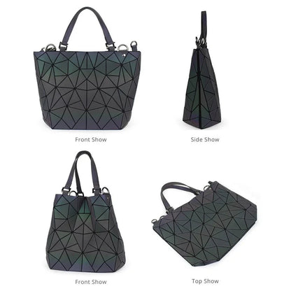 Fashion Ladies Large Capacity Shoulder Bags Geometric Diamond Tote Handbag Luminous Bucket Bag Women Folding Crossbody Bag Shop1105169510 Store