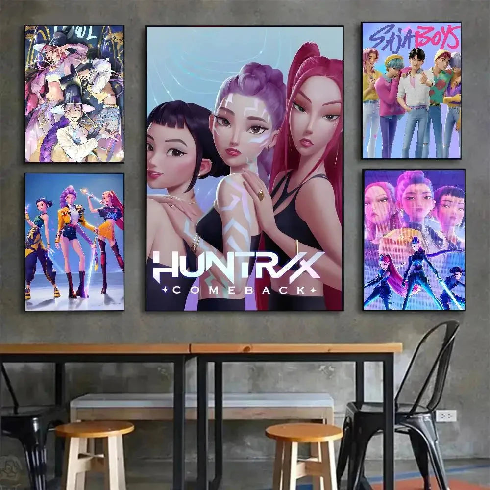 K-KPop D-Demon H-Hunters Sajaboy Poster Art With Prints Home bedroom living room decoration gift Shop1105148117 Store