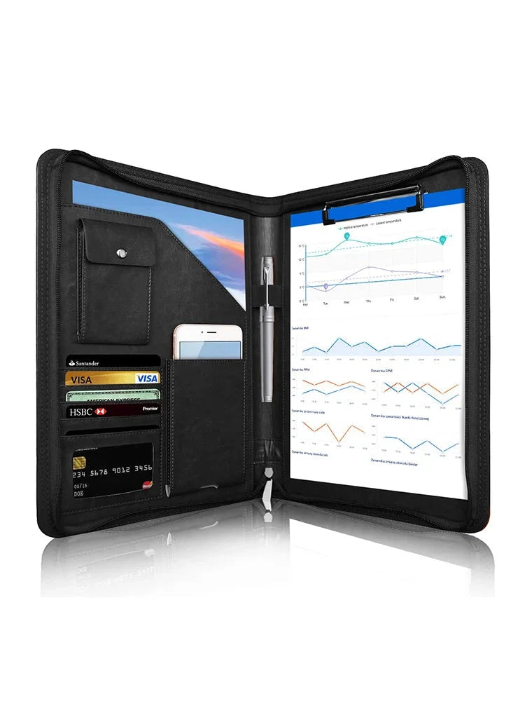 Multifunctional A4 Conference Folder Business Stationery Folder Leather Contract File FoldersTravel Document Folder NEWYES 2024 NeWYeS Official Store