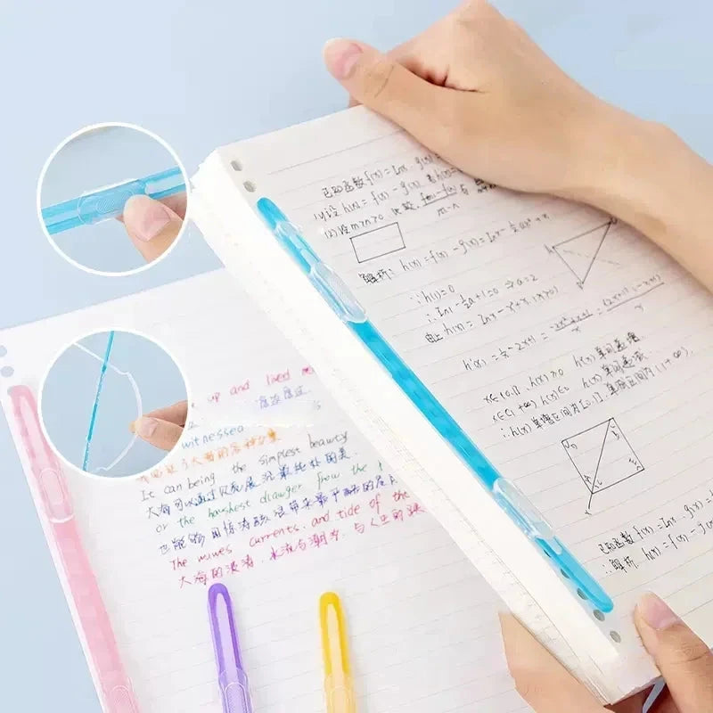 5/10pcs Binding Clips Strip Kawaii 2 Hole Loose Leaf Clips A4 Paper Fasteners DIY Scrapbook File Folder Notebook Accessories Hotluck Stationery Store