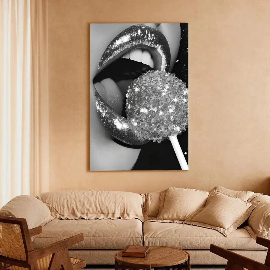 1Pc Framed Canvas Poster | Glitter Glam Wall Art | Sparkling Aesthetic Canvas Painting, Ready-to-Hang | Ideal Gift Iron Art Crafts Factory Store