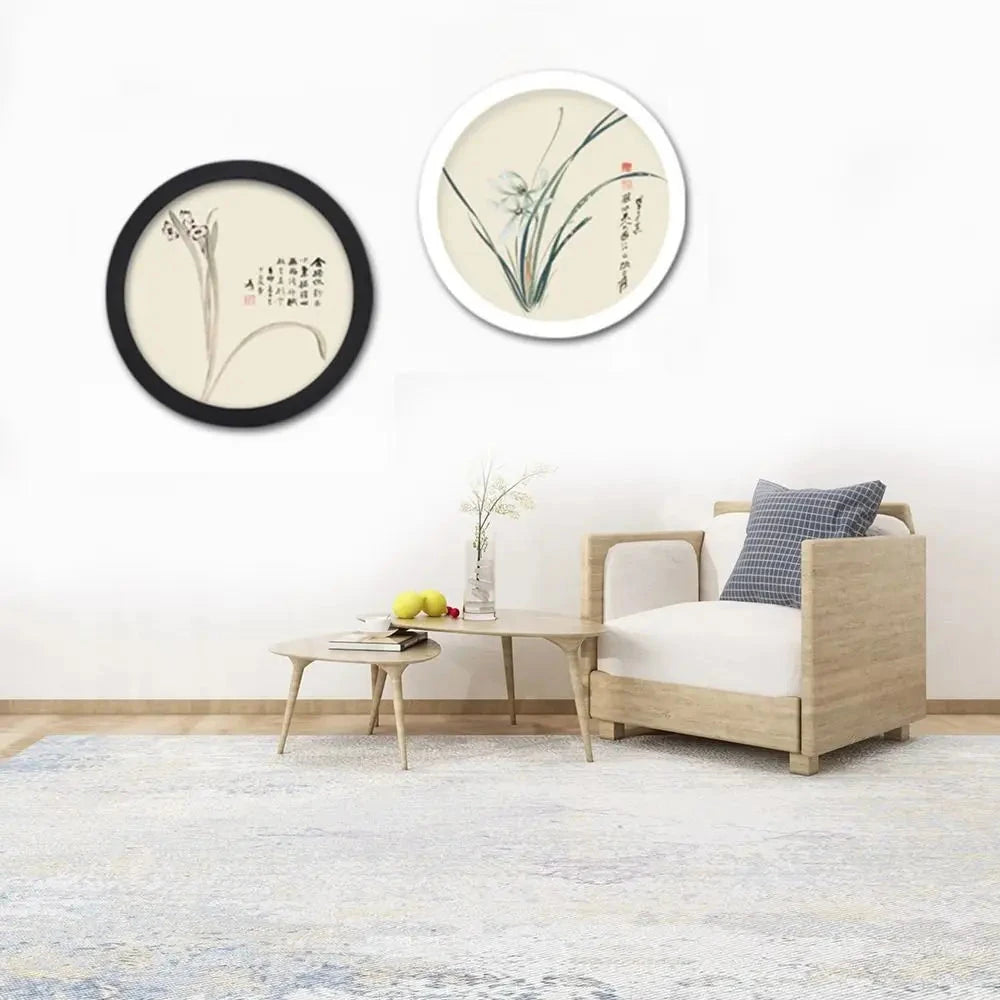 Home Decoration Wooden Round Picture Frames Wall Mounted DIY Wall Hanging Picture Holder Circle Round Photo Frame HOMICY 66 Store