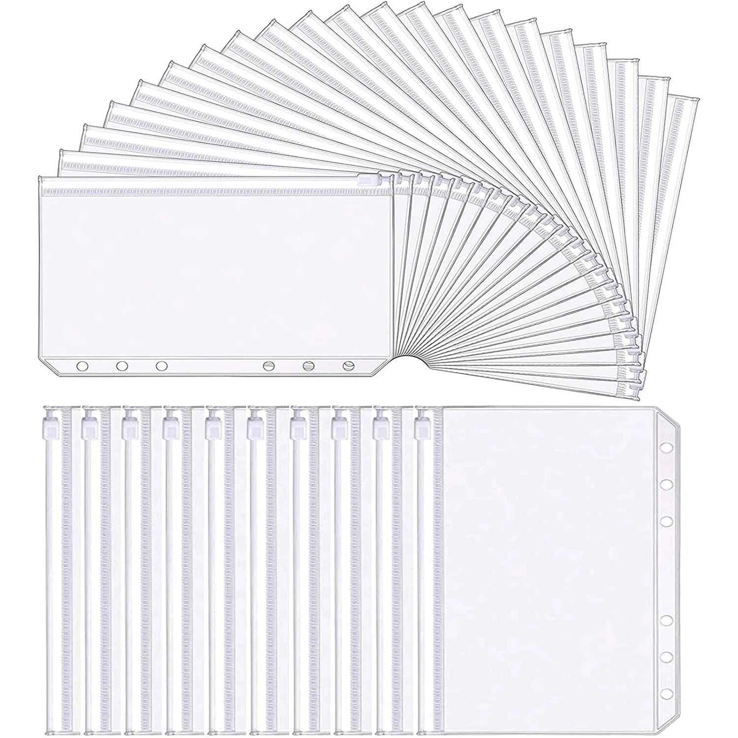 Binder Pockets A5 A6 A7 6 Holes Zipper Binder Pouch Folders 6-Ring Notebook Loose Leaf Bags Waterproof PVC Document Filing Bags SuSu Education Factory Store