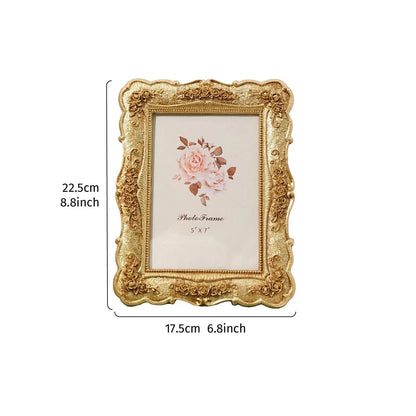1PC, European-style rectangular golden rose relief decorative photo frame Shop1103855948 Store