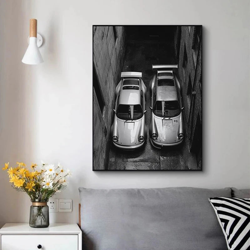 Classic Porsche 911 Alpine Drive Poster Retro Alpine Trip Cartoon Prints Canvas Painting Wall Art Picture Home Living Room Decor Shop1103250243 Store