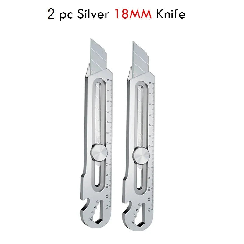 Multifunctional Utility Knife 6 in 1 Stainless Steel нож канцелярия Stationery All Purpose Cutter Bottle Tin Opener Screw Ruler Stationery Chase Store