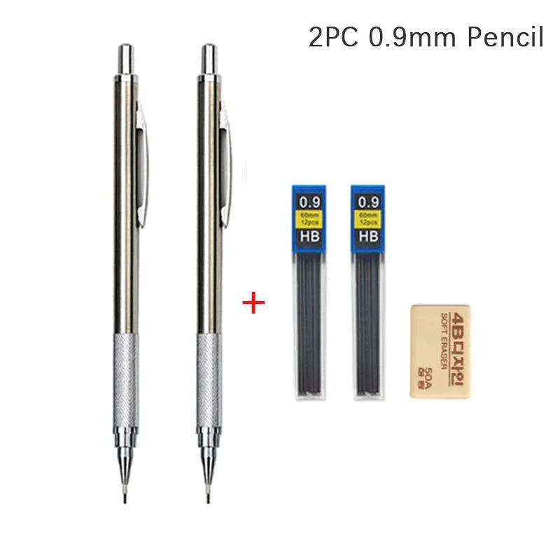 0.3 0.5 0.7 0.9 1.3 2.0mm Mechanical Pencil Set Full Metal Art Drawing Painting Automatic Pencil with Leads Office School Supply MROOFUL Official Store