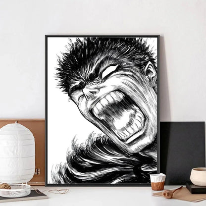 B-Berserk Japanese Anime Poster No Framed Poster Kraft Club Bar Paper Vintage Poster Wall Art Painting Bedroom Study Stickers LK034 Store