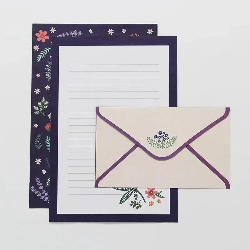 9pcs Cute Envelopes Set Kawaii Letter Pads DIY Postcard Wedding Invitation Card Paper Cover Korean Stationery Office Supplies Sun4rising Stationery Store