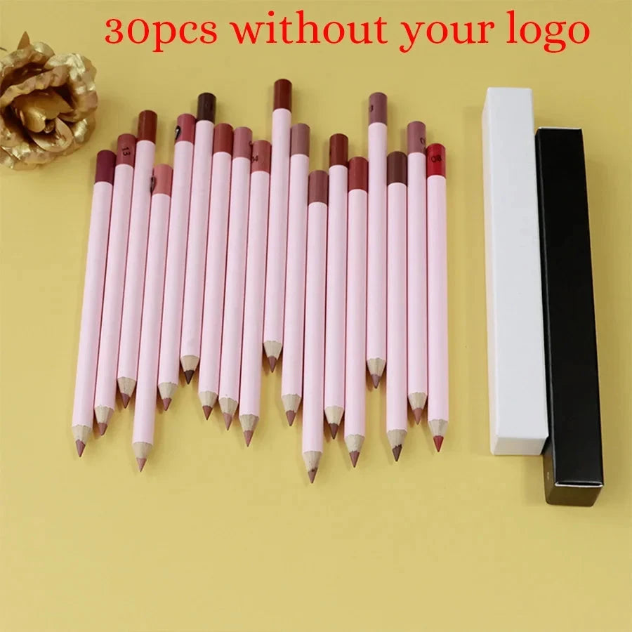 Private Label Pink Lip Liner Pencil Custom Logo Bulk 18-color Cosmetic Multi-functional Waterproof Pigment Lipstick Pen Makeup Onmay Store
