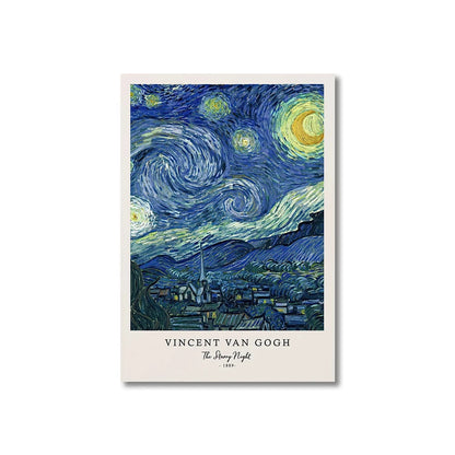 Vincent Van Gogh Writings Prints and Posters Great Work The Starry Night Canvas Painting Decorations for Living Room Wall Art ELEVEN FEEL Store