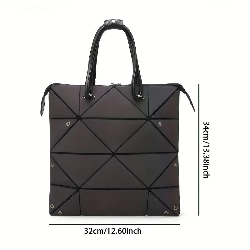 Women Shoudler Bags Luminous Geometric Fold Handbag Tote Bag Luxury Brand Ladies Handbag Diamond Lattice Shoudler Bags for Women Shop1105169510 Store