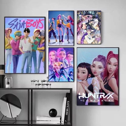 K-KPop D-Demon H-Hunters Sajaboy Poster Art With Prints Home bedroom living room decoration gift Shop1105148117 Store