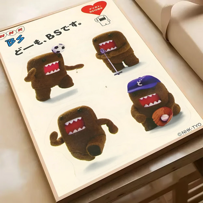 Cute Domo-Kun Classic Movie Poster HD Art Sticky Wall Waterproof Home Living Room Bedroom Bar Aesthetic Decoration YSQ Gift 02 Store