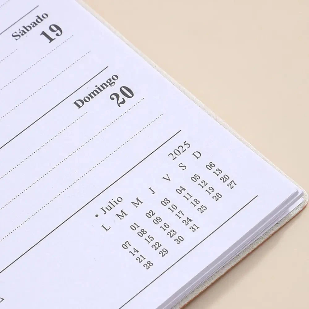 Minimalist A5 2025 Agenda Book with Calendar To Do List A5 Notebook Spanish Morandi Color 2025 Planner Notebook School Office Gadget Store