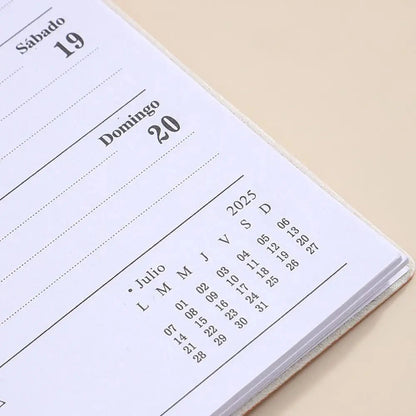 Minimalist A5 2025 Agenda Book with Calendar To Do List A5 Notebook Spanish Morandi Color 2025 Planner Notebook School Office Gadget Store