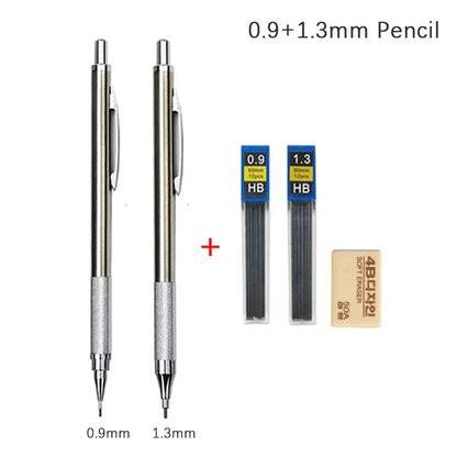 0.3 0.5 0.7 0.9 1.3 2.0mm Mechanical Pencil Set Full Metal Art Drawing Painting Automatic Pencil with Leads Office School Supply MROOFUL Official Store