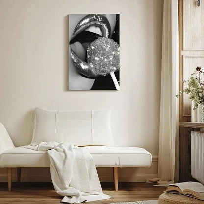 1Pc Framed Canvas Poster | Glitter Glam Wall Art | Sparkling Aesthetic Canvas Painting, Ready-to-Hang | Ideal Gift Iron Art Crafts Factory Store