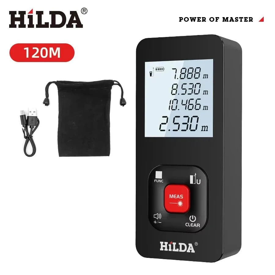 HILDA Laser Distance 50M/100M/120M Rangefinder Profesional Meter Laser Range Finder Ruler Test Tool HILDA Store