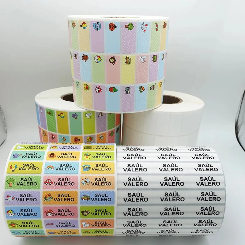 120pcs Name Tag Custom Waterproof Kawaii Stickers Decals Personalized Name Label for Children School Stationery Bottle Sticker Personalize Sticker And Stamp Store
