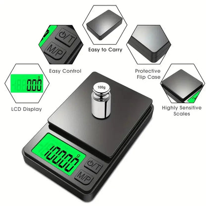 Precision Pocket Scale 1000g X 0.01g - Digital Gram Food Jewelry Ounces/Grains Scale with Backlit LCD - Mini Scale for Travel Shop1103803024 Store