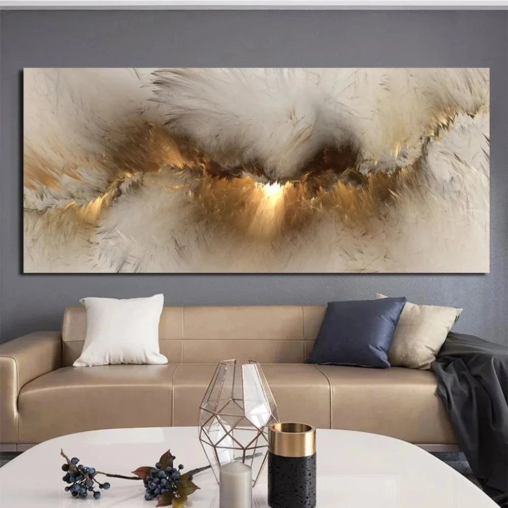 Grey Yellow Cloud Abstract Art Oil Painting Posters And Prints on Canvas Modern Art Independe Wall Picture For Living Room Decor HALFLEMART Posters Prints Painting Store