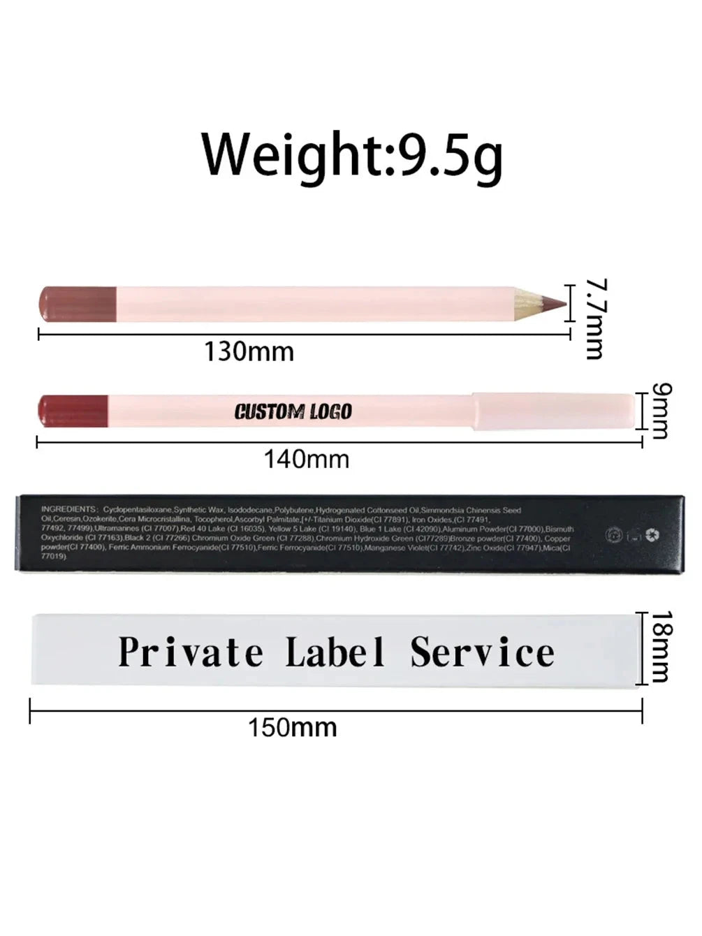 Private Label Pink Lip Liner Pencil Custom Logo Bulk 18-color Cosmetic Multi-functional Waterproof Pigment Lipstick Pen Makeup Onmay Store