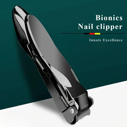 1-piece Nail Clippers for Men with Catcher -Sharp Heavy Duty Self-Collecting Nail Cutters with Ergonomic Lever Keep Fingernails Double Fish Choice Store