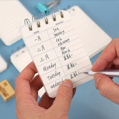 200 Page Line Mini Pocket A7 Diary Notebook To Do Notepad Office Accessories Notebook Acessórios Word Blank Grid Diary SuSu Education Factory Store