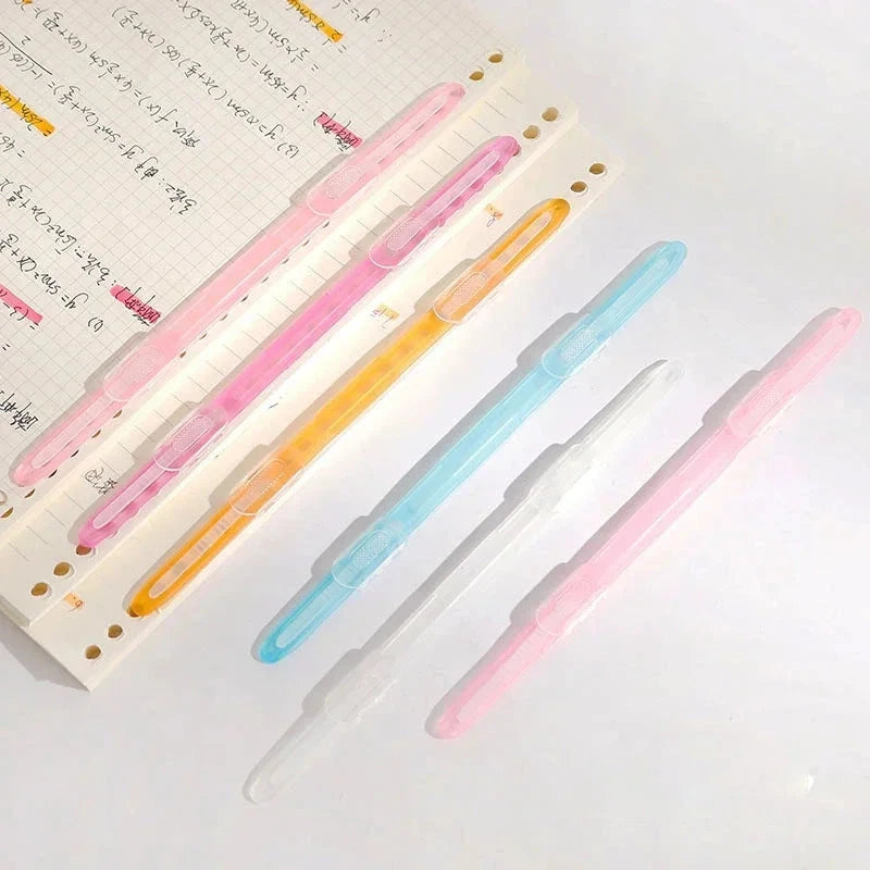5/10pcs Binding Clips Strip Kawaii 2 Hole Loose Leaf Clips A4 Paper Fasteners DIY Scrapbook File Folder Notebook Accessories Hotluck Stationery Store
