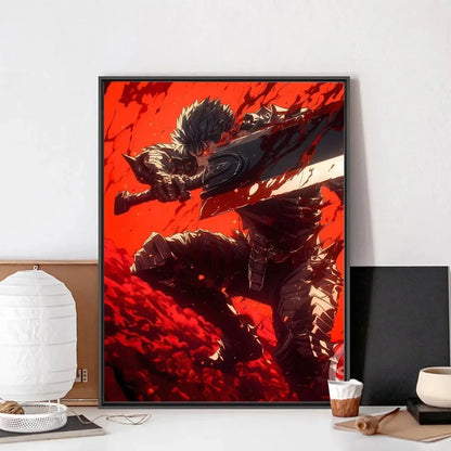 B-Berserk Japanese Anime Poster No Framed Poster Kraft Club Bar Paper Vintage Poster Wall Art Painting Bedroom Study Stickers LK034 Store