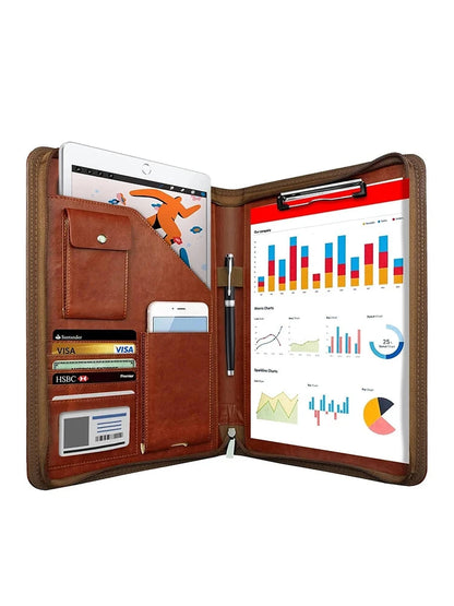 Multifunctional A4 Conference Folder Business Stationery Folder Leather Contract File FoldersTravel Document Folder NEWYES 2024 NeWYeS Official Store
