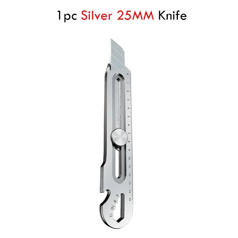 Multifunctional Utility Knife 6 in 1 Stainless Steel нож канцелярия Stationery All Purpose Cutter Bottle Tin Opener Screw Ruler Stationery Chase Store