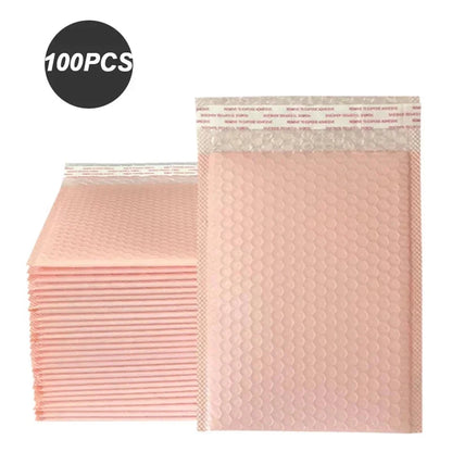 100Pcs Bubble Envelope Self Seal Pink Shipping Packaging Packing Bag Small Business Supplies Mailer Delivery Package Bags Office JF Office Supplies Store